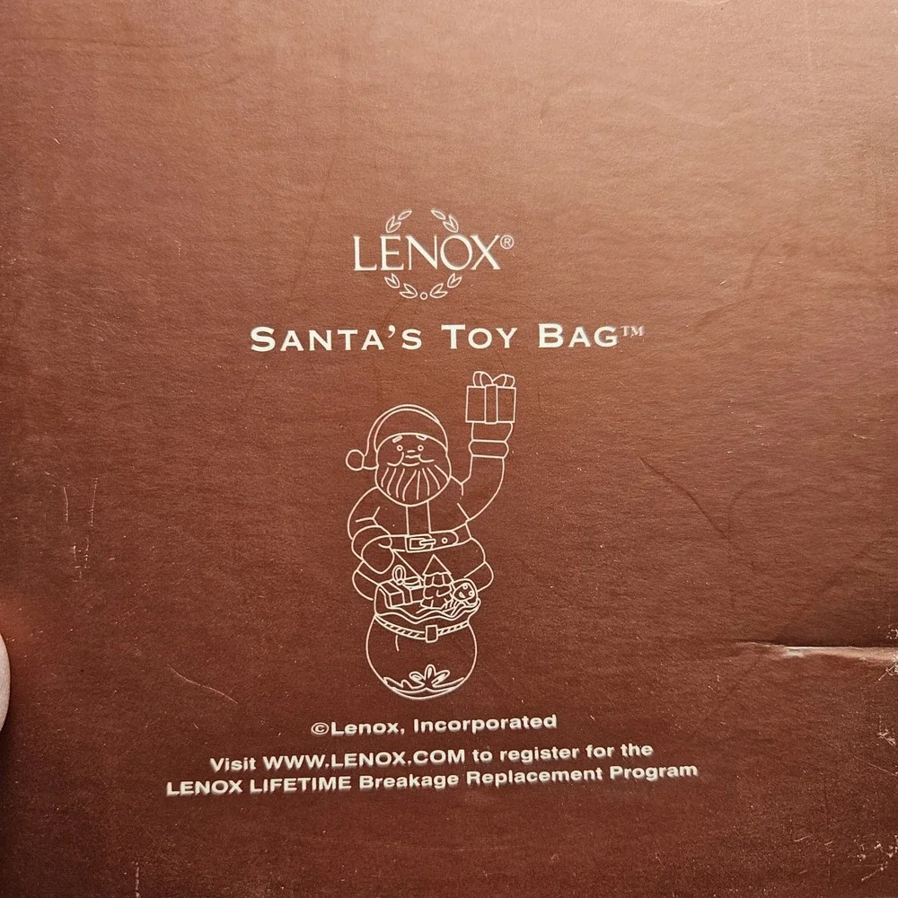 Lenox For the Holidays Santa's Toy Bag Santa Porcelain Figurine Boxed